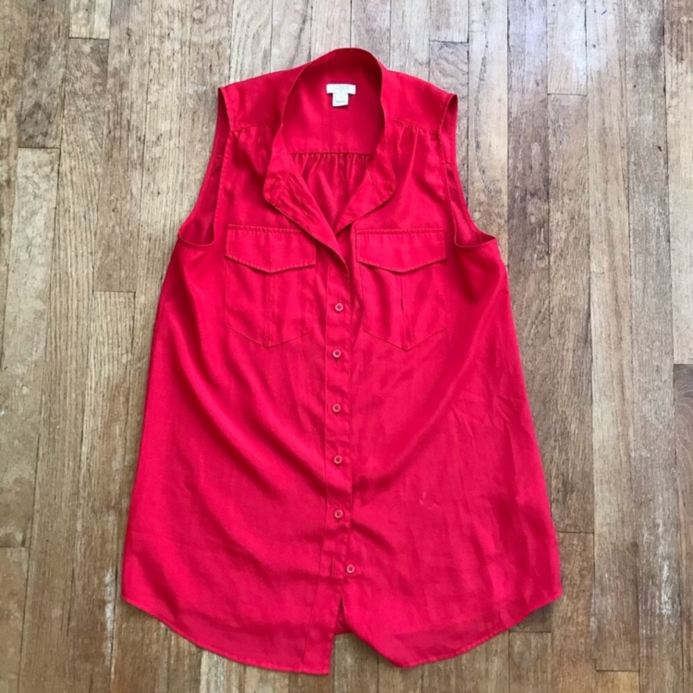 J. Crew Factory Draped Pocket Tank in Red